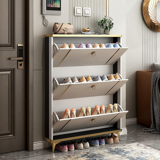 轻奢超薄翻斗鞋柜家用门口大容量玄关柜子简约现代省空间收纳鞋架 商品图4