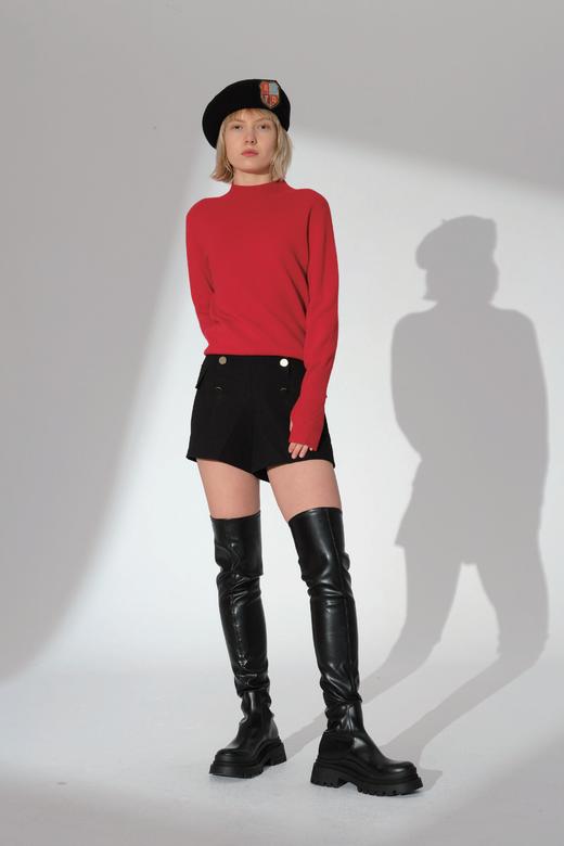 拇指镂空细针羊绒羊毛打底衫 商品图0