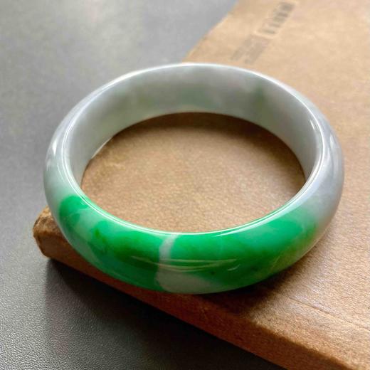 糯种阳绿辣色翡翠手镯56 商品图2