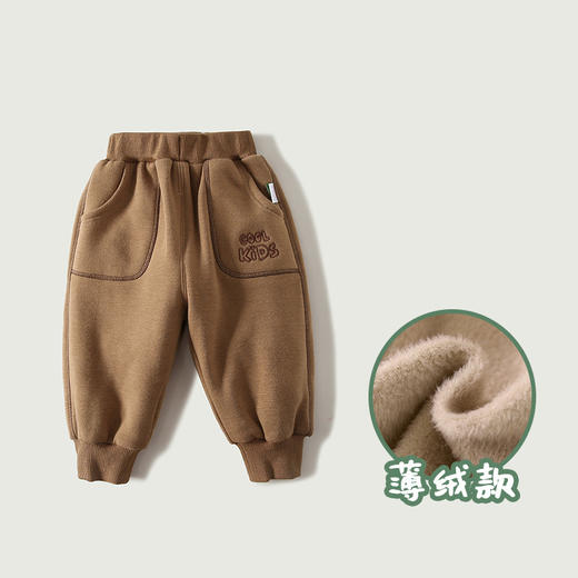 【简约时尚 一条暖过冬】儿童休闲裤2021秋装新品女童宝宝休闲加绒加厚保暖长裤束脚运动裤 商品图8