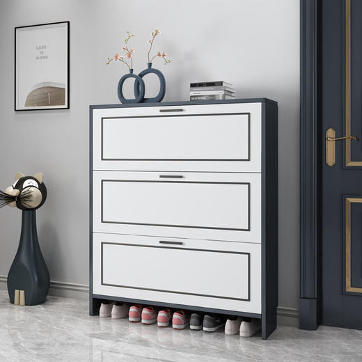 【自行组装】翻斗鞋柜超薄17cm门口大容量玄关柜经济型简约收纳储物柜鞋架 商品图7