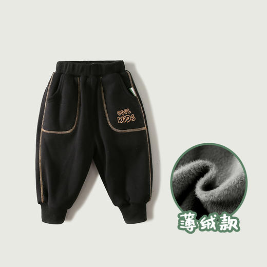 【简约时尚 一条暖过冬】儿童休闲裤2021秋装新品女童宝宝休闲加绒加厚保暖长裤束脚运动裤 商品图9