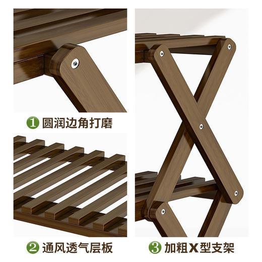 折叠鞋架子简易多层鞋柜收纳宿舍防尘门口神器实木特价清仓置物架 商品图3