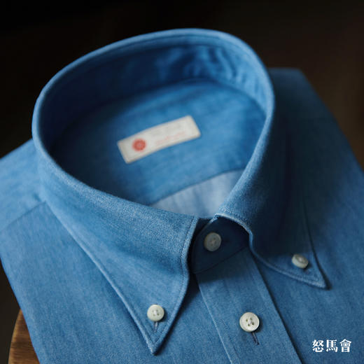 Sojitz 蓝色丹宁牛仔意式工艺衬衫 商品图1