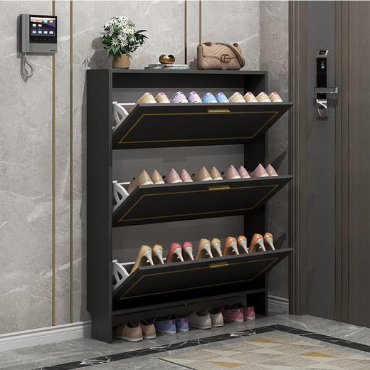 【包安装】意式轻奢超薄翻斗鞋柜17cm家用门口大容量收纳防尘简约现代入户柜 商品图2