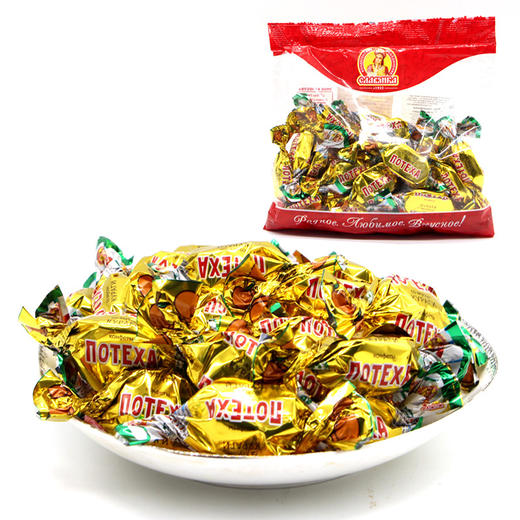 【中欧班列精选】俄罗斯进口 斯拉夫牌红莉莉巧克力注心糖 巧克力果酱夹心糖500g 商品图0