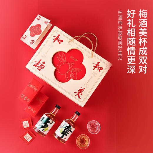 梅花乡 青梅酒 和和梅美礼盒 2瓶酒+30袋梅精+2个杯子 商品图1