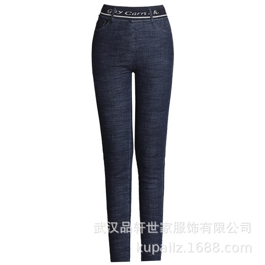 PX-BND712新款时尚气质高腰加绒加厚保暖牛仔小脚棉裤 商品图5
