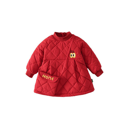 【新年连衣裙搭配时尚小包包】女宝宝连衣裙冬季新款童装新年冬装加厚夹棉女童连衣裙子保暖 商品图4