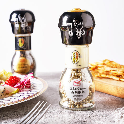 海堤老字号手动研磨黑胡椒粒42g/瓶烧烤牛排配料研磨器粉碎调味料 商品图2