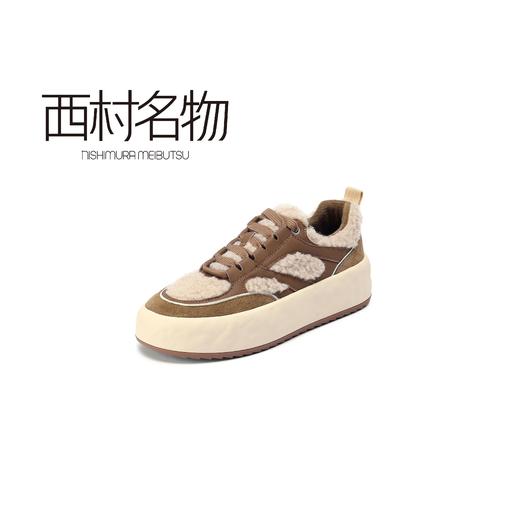 西村名物2021秋冬爆款休闲百搭舒适加绒保暖女小白鞋X22AM18971 商品图3