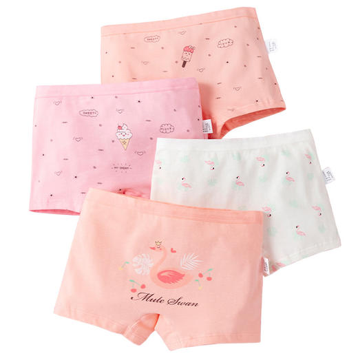 【4条装 既有舒适 也有品质】女童A类纯棉内裤平角卡通大童小女孩中童短裤纯棉儿童四角裤 商品图4