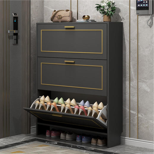 【包安装】意式轻奢超薄翻斗鞋柜17cm家用门口大容量收纳防尘简约现代入户柜 商品图0