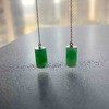糯冰种阳绿圆柱翡翠耳线18k黄金镶嵌 商品缩略图8