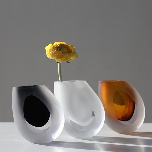 2021.12月新款 斜口加厚磨砂玻璃小花瓶 商品图9