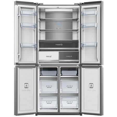 海信（Hisense）十字对开门一级能效变频风冷磨砂玻璃四门冰箱食神系列BCD-451WTDGVBPS 商品图1