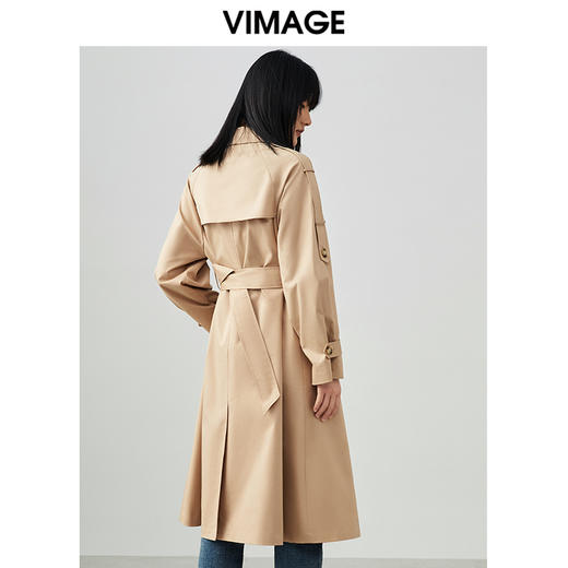 VIMAGE/纬漫纪春季新款束腰帅气中长款风衣外套V1704302 商品图3
