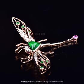【腾飞】满绿蜻蜓胸针-GZ12109035