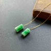 糯冰种阳绿圆柱翡翠耳线18k黄金镶嵌 商品缩略图1