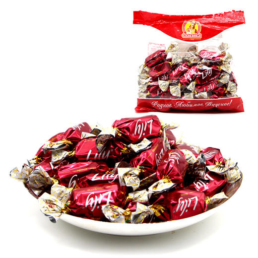 【中欧班列精选】俄罗斯进口 斯拉夫牌红莉莉巧克力注心糖 巧克力果酱夹心糖500g 商品图1