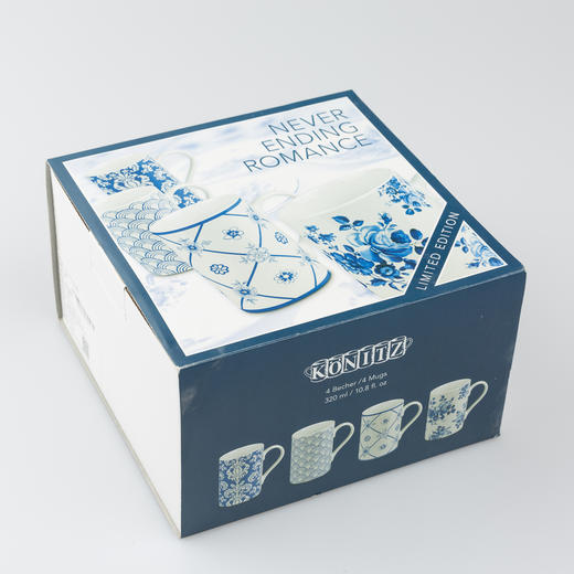 德国原产Könitz陶瓷杯马克杯水杯 不消失的浪漫4件套310ml 商品图2