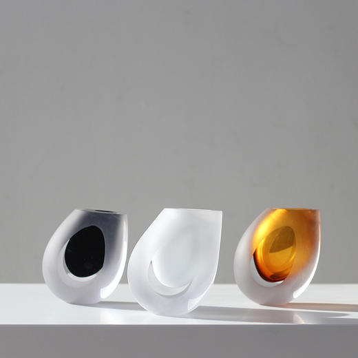 2021.12月新款 斜口加厚磨砂玻璃小花瓶 商品图3