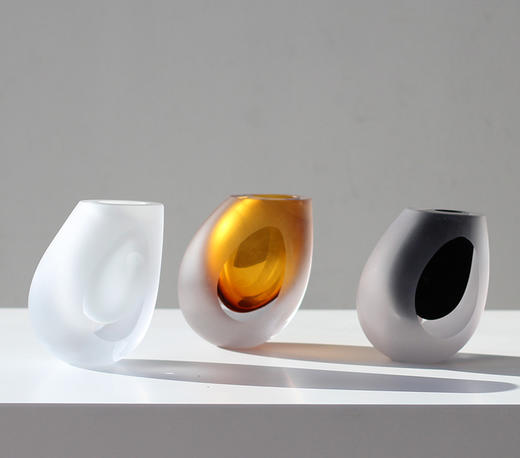 2021.12月新款 斜口加厚磨砂玻璃小花瓶 商品图0