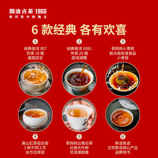 【新品】澜沧古茶新春茶礼群虎贺春木盒装普洱小青柑白茶红茶陈皮 商品图2