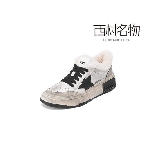 西村名物2022秋冬爆款休闲百搭加绒小白鞋X22AM18981 商品图3