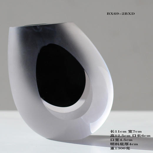 2021.12月新款 斜口加厚磨砂玻璃小花瓶 商品图1