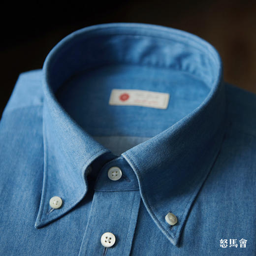 Sojitz 蓝色丹宁牛仔意式工艺衬衫 商品图3