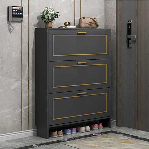 【包安装】意式轻奢超薄翻斗鞋柜17cm家用门口大容量收纳防尘简约现代入户柜 商品图1