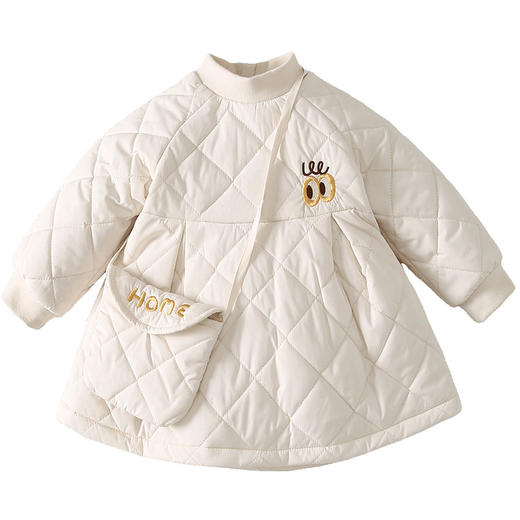 【新年连衣裙搭配时尚小包包】女宝宝连衣裙冬季新款童装新年冬装加厚夹棉女童连衣裙子保暖 商品图5