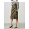 VIMAGE/纬漫纪春季新款气质包臀显瘦开叉时尚百搭半身裙皮裙V1706301 商品缩略图3