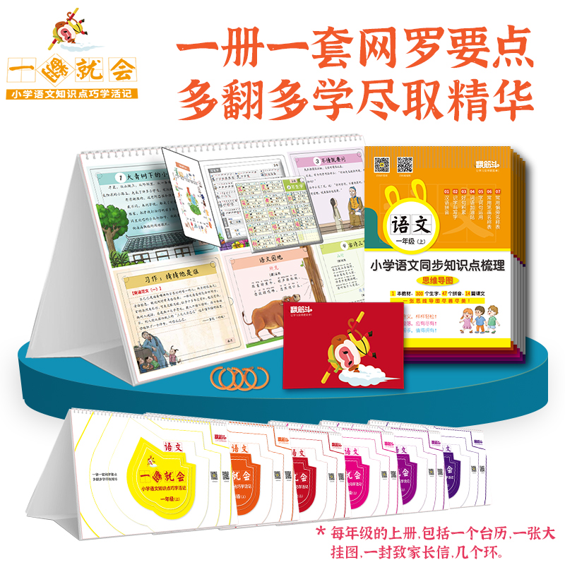 一翻就会：小学语文+人教版小学英语 知识点巧学活记（日历+思维导图）