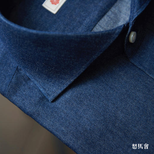 Sojitz 深蓝色丹宁牛仔意式工艺衬衫 商品图2