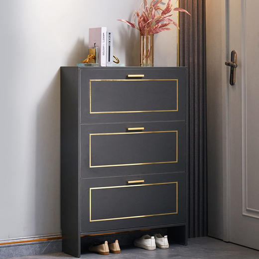 【自行组装】翻斗鞋柜超薄17cm门口大容量玄关柜经济型简约收纳储物柜鞋架 商品图1