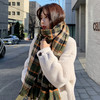 超保暖~2021新款东大门复古风格子围巾女秋冬季百搭针织披肩两用 商品缩略图1