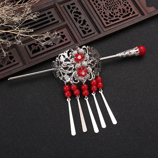 包邮古装cos古风头饰发饰表演写真汉服饰古典束发流苏对发夹发簪 商品图2