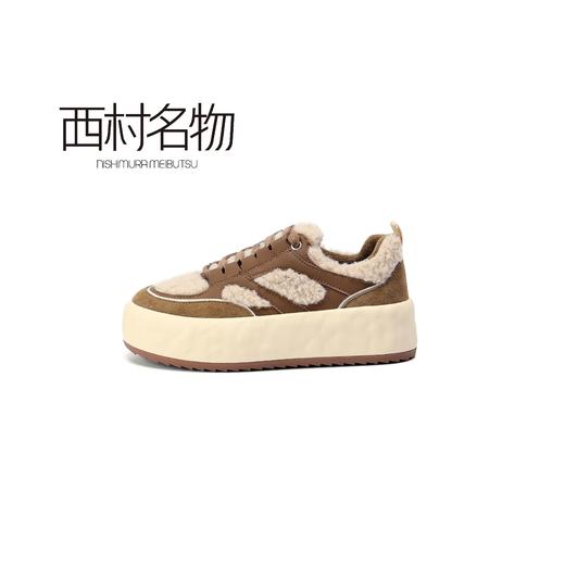 西村名物2021秋冬爆款休闲百搭舒适加绒保暖女小白鞋X22AM18971 商品图2
