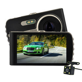 传枫双镜头行车记录仪后视镜防炫目前后镜头记录仪（含32G卡）CF-2019