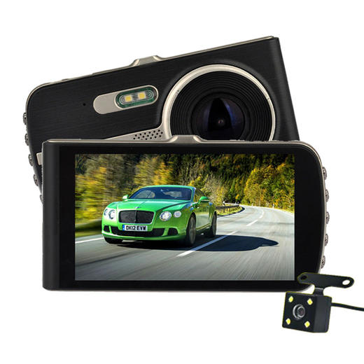 传枫双镜头行车记录仪后视镜防炫目前后镜头记录仪（含32G卡）CF-2019 商品图0