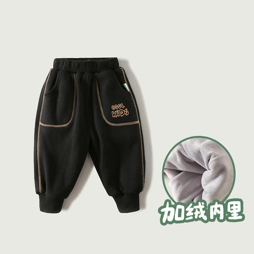 【简约时尚 一条暖过冬】儿童休闲裤2021秋装新品女童宝宝休闲加绒加厚保暖长裤束脚运动裤 商品图11