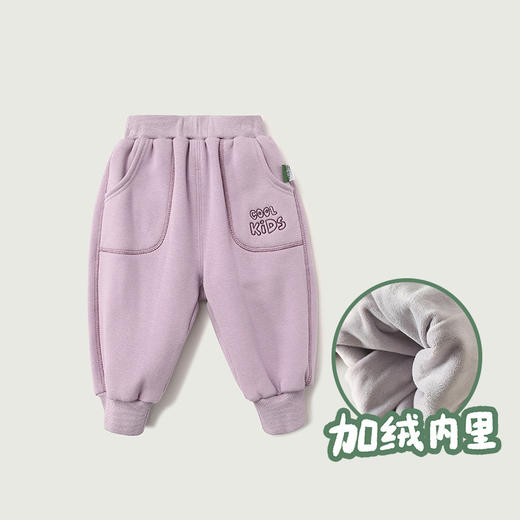 【简约时尚 一条暖过冬】儿童休闲裤2021秋装新品女童宝宝休闲加绒加厚保暖长裤束脚运动裤 商品图6