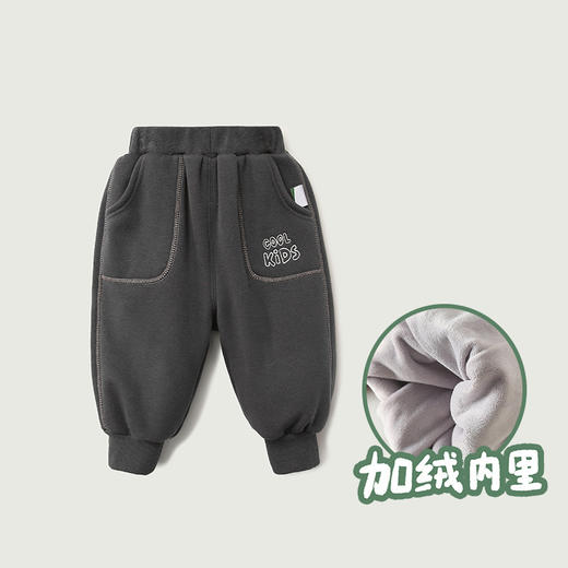 【简约时尚 一条暖过冬】儿童休闲裤2021秋装新品女童宝宝休闲加绒加厚保暖长裤束脚运动裤 商品图7