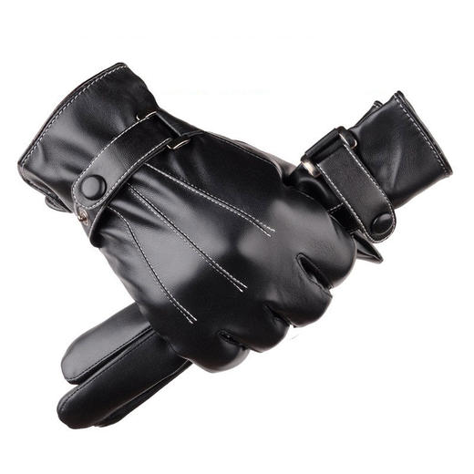 传枫 两付装仿皮手套秋冬季手套皮面男女保暖骑行手套CF-5863 商品图2