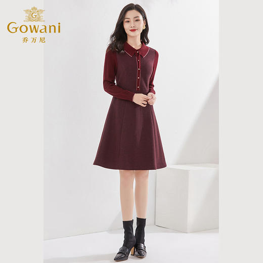 乔万尼冬新品连衣裙重磅绵羊毛软糯亲肤EI4E516 商品图3