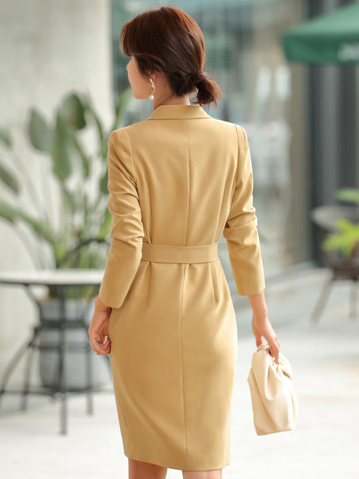 高端西装连衣裙时尚正装长袖气质裙子修身职业中长裙上班工作服女 商品图4