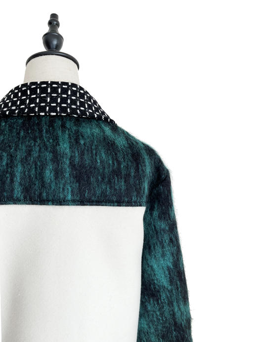 TYNVIE 大插袋拼接袖夹克-绿色拼接 商品图3