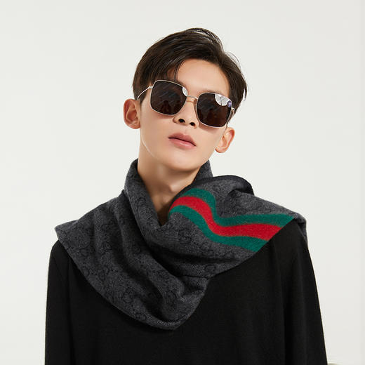 GUCCI 古驰 Gucci围巾 男女通用款羊毛双G时尚长款围巾 570603 3GB18 4068 商品图0